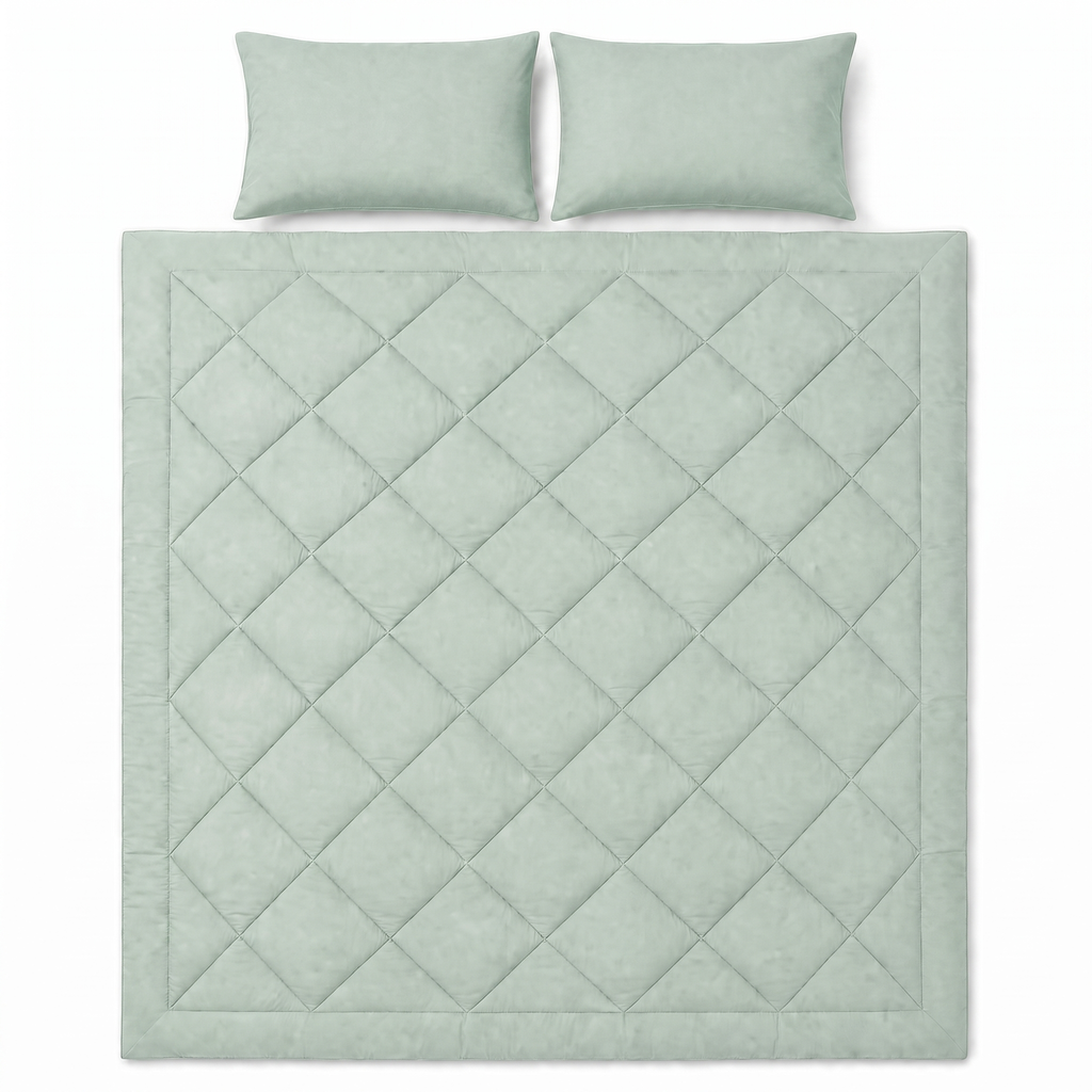 Moonora All-in-One Duvet in Soft Mint Green with two pillowcases