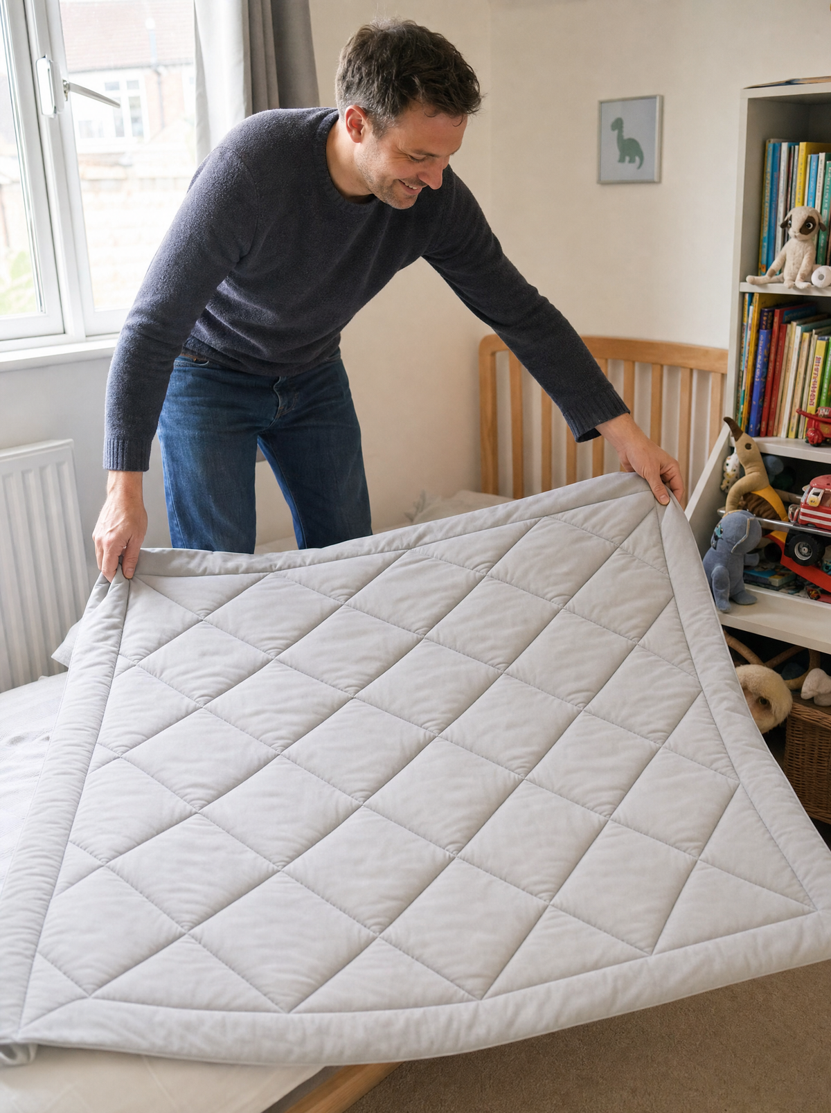 Making a child's bed in one move with Moonora